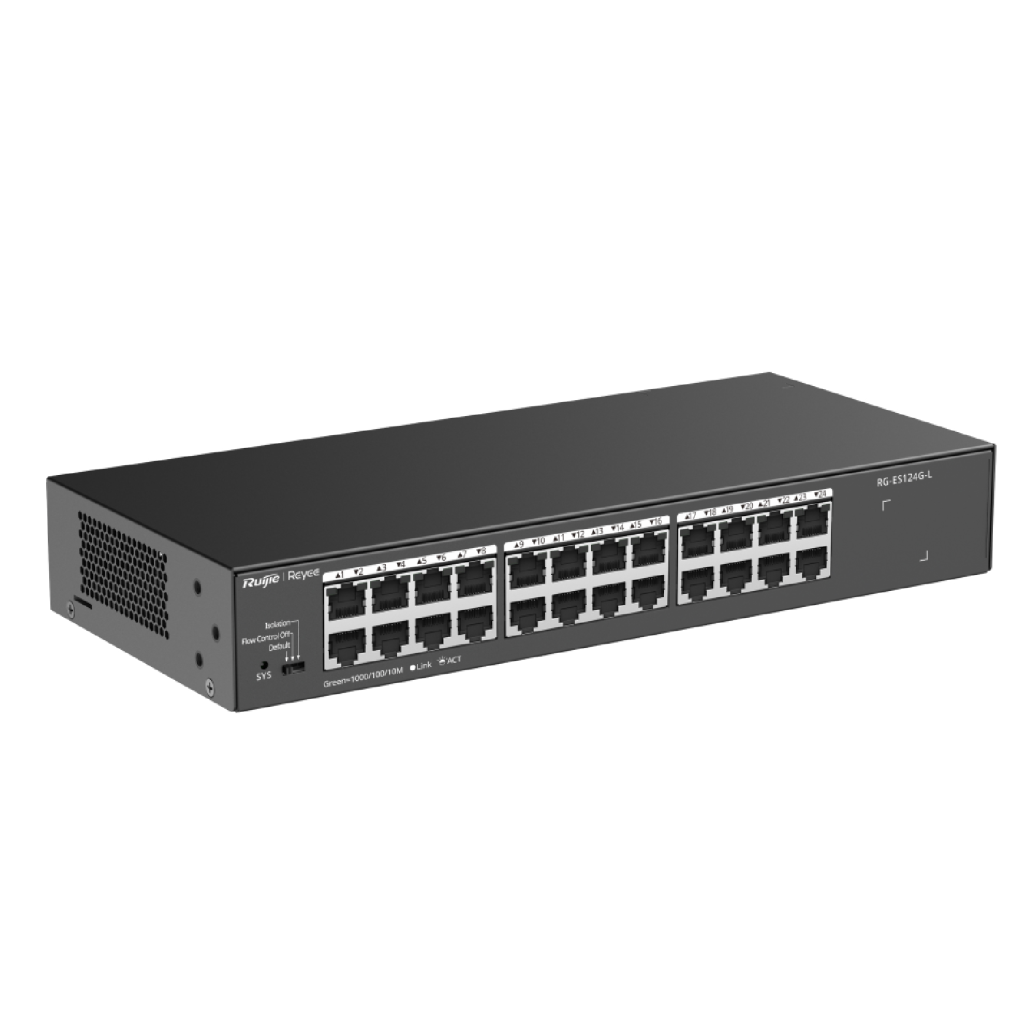 RUIJIE REYEE RG-ES124G-L 24Port GigaBit Switch  Metal Kasa