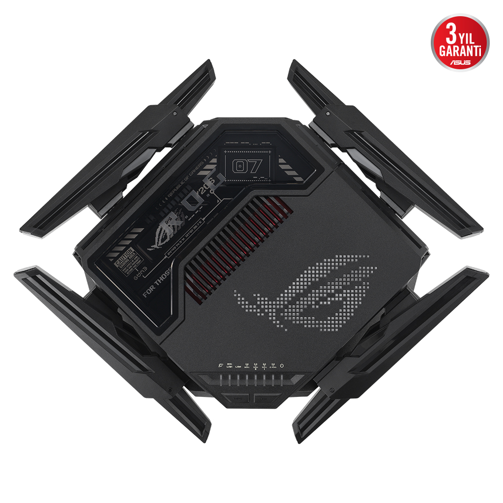 ASUS ROG Rapture GT-BE98, BE25000, 24400Mbps, 8xAnten, Four Band, WİFİ 7, AiMesh, AiProtection Pro, GAMING Extendable Router