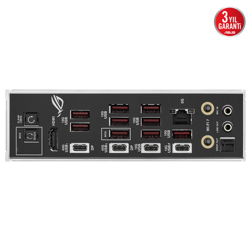 ASUS ROG STRIX X870E-E GAMING WIFI7 NEO, 4xDDR5,  5xM.2, HDMI, DP, Type-C, PCIe 5.0, 2xWi-Fi 7, Bluetooth v5.4, AM5 Soket GAMING Anakart