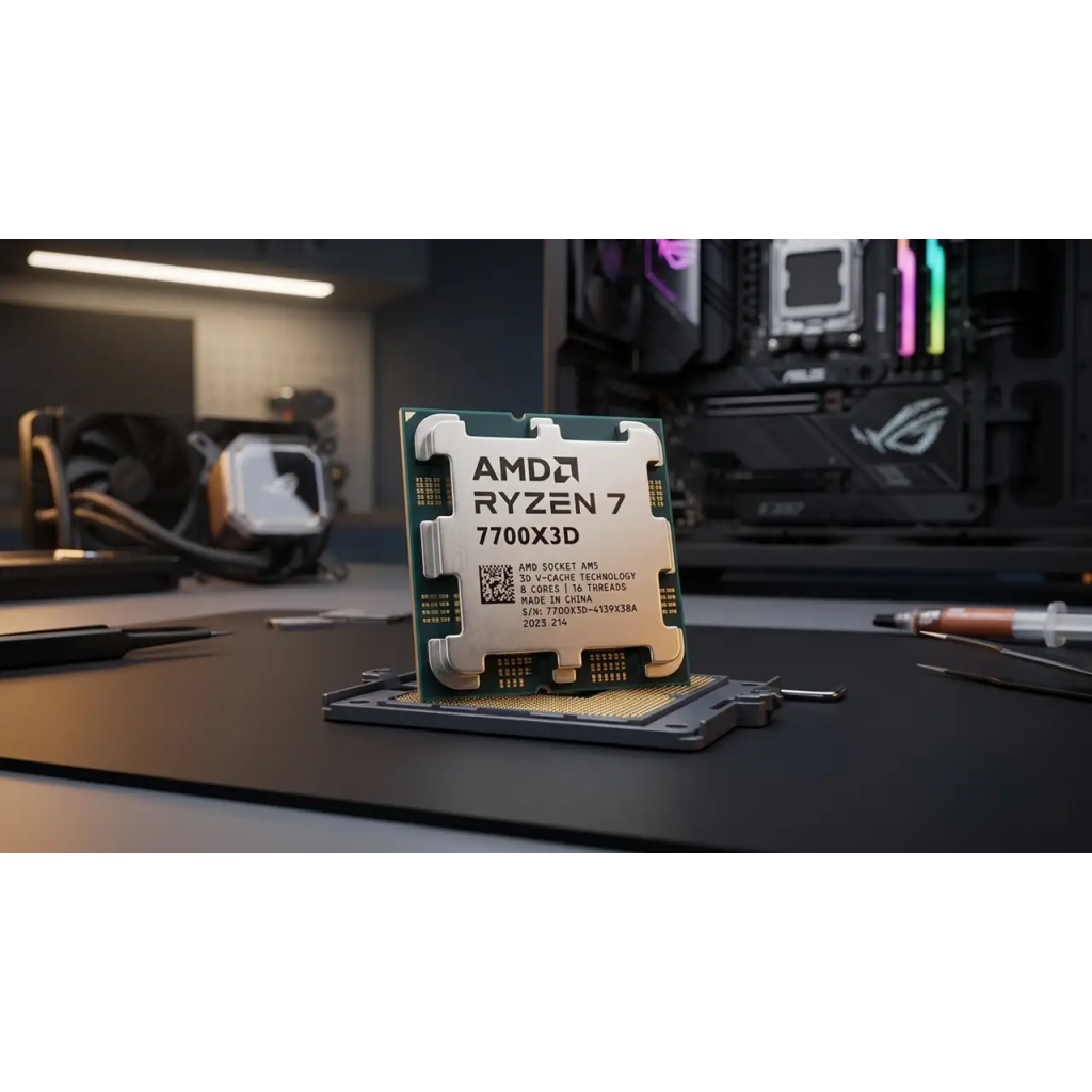 AMD RYZEN 7 7700X3D 8 Core, 4,00-4.50GHz, 104Mb Cache, 120W,  AM5 Soket, TRAY, (Dahili Grafik VAR, Fan YOK) TÜRKİYE Distibütör GARANTİLİ