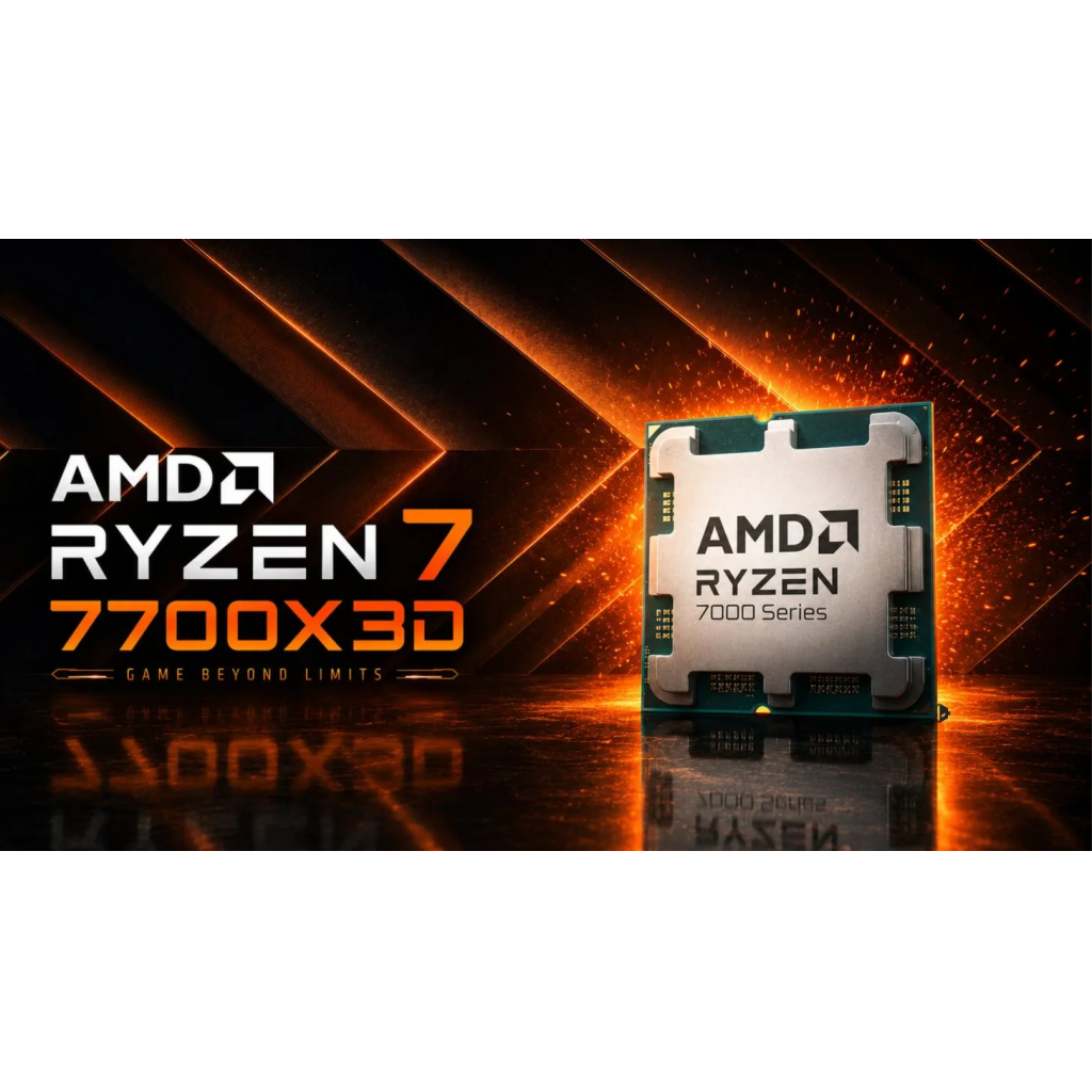 AMD RYZEN 7 7700X3D 8 Core, 4,00-4.50GHz, 104Mb Cache, 120W,  AM5 Soket, TRAY, (Dahili Grafik VAR, Fan YOK) TÜRKİYE Distibütör GARANTİLİ