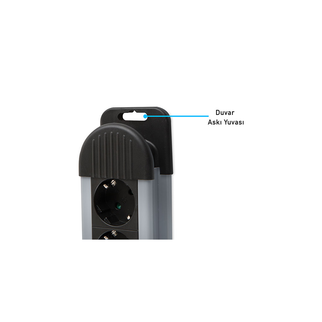 S-LINK Swapp SPGKS05, 5 Soket, Akım Korumalı Priz, 1.5Mt Kablo, 900 Joule (Gri) %100 Bakır