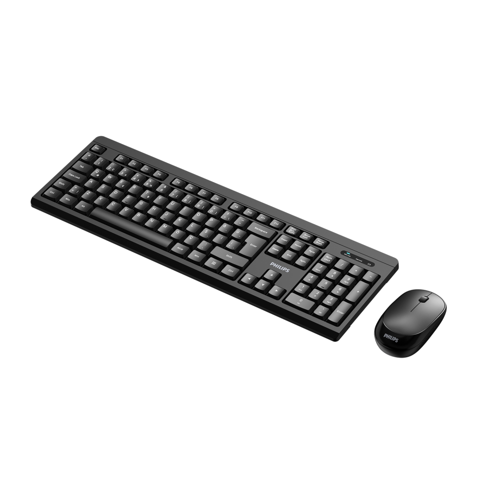 PHILIPS SPT6324B, Siyah, Türkçe Q, 2.4Ghz Kablosuz, Klavye Mouse Set