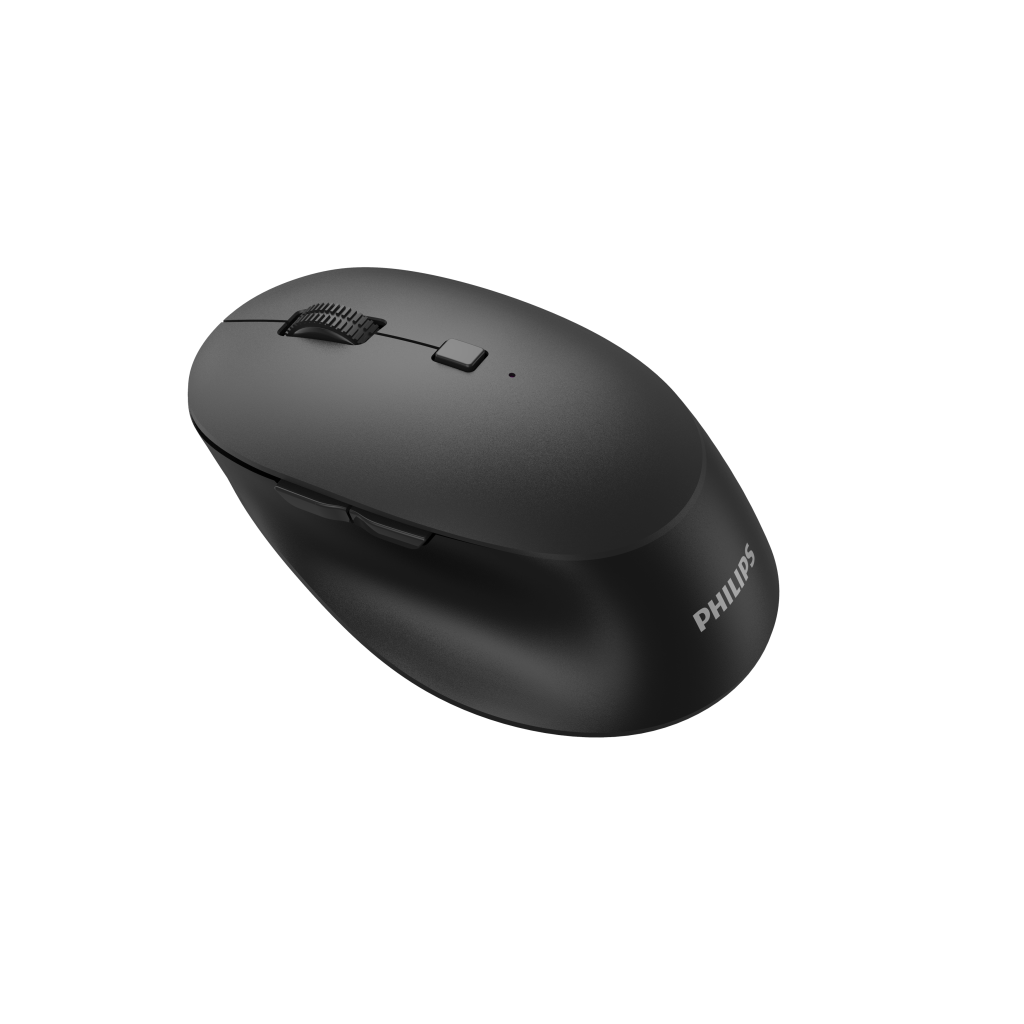 PHILIPS SPT6607B, Siyah, Türkçe Q, 2.4Ghz ve Bluetooth Kablosuz, Bilek Destekli, Multimedya Klavye Mouse Set
