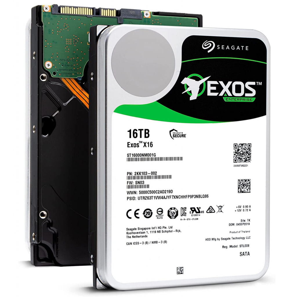 SEAGATE EXOS X16, ST16000NM001G, 3.5", 16TB,  256Mb, 7200 Rpm, 7/24 Enterprise, DATA CENTER-GÜVENLİK-NAS-SERVER, HDD