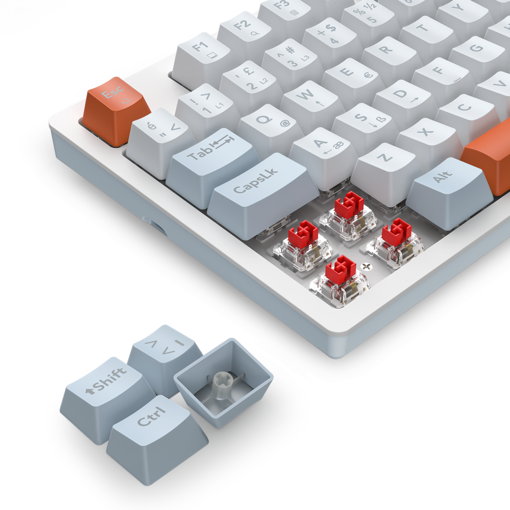 T-DAGGER T-TGK326WBO, MEGATRE, USB Kablolu, Türkçe Q,  Rainbow Backlight, Red Mekanik Switch, 82 Tuşlu, Gaming Klavye