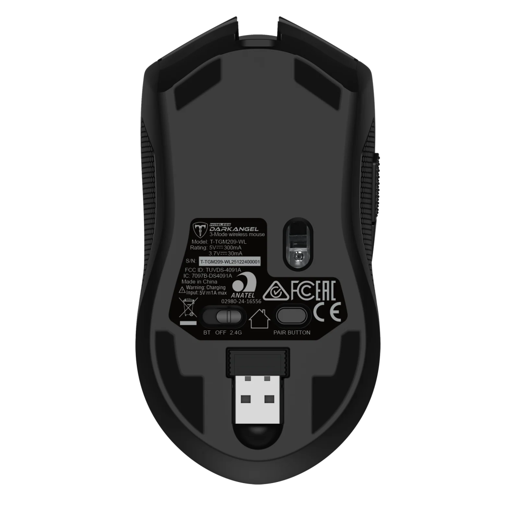 T-DAGGER T-TGM209-WL, Darkangel Wireless, Programlanabilir RGB Backlight, 8 Buton, USB Kablolu, WiFi 2.4Ghz, Bluetooth, 12.80DPI, Gaming Mouse