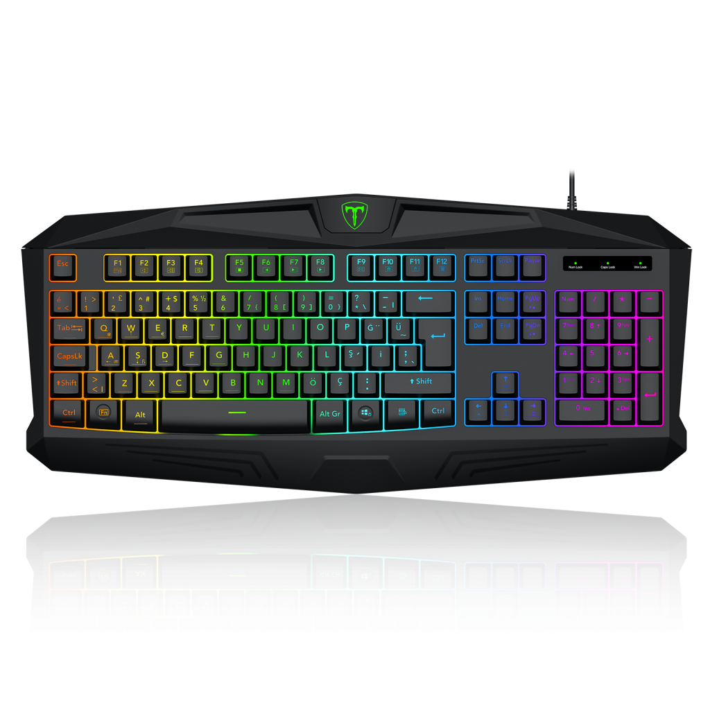 T-DAGGER TANKER, T-TGK106, USB Kablolu, Türkçe Q, Rainbow Backlight, Membran Tuşlar, 104 Tuşlu, Gaming Klavye