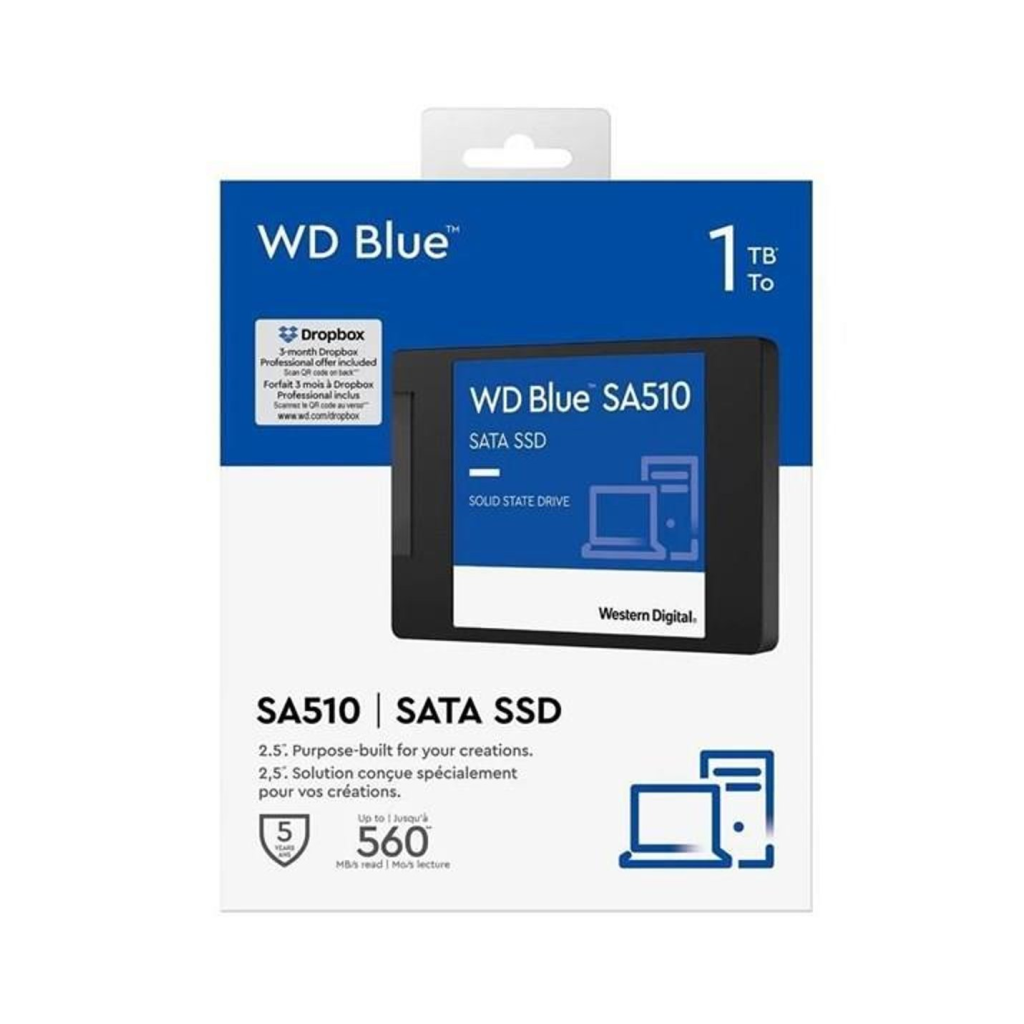 WD Blue SA510, WDS100T3B0A, 1TB, 560/510, 3D NAND, 2,5" SATA, SSD
