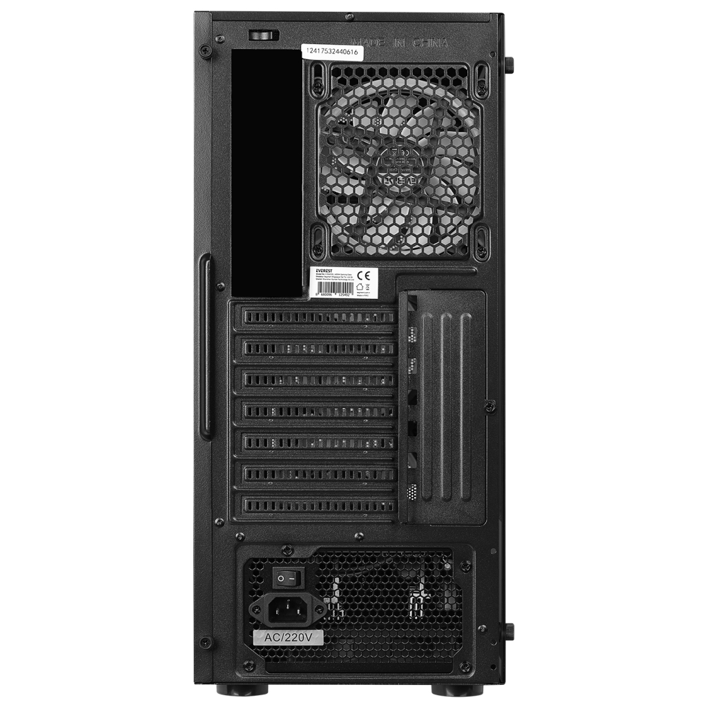 EVEREST X-RACER, Mesh, 600W (Peak), 4x12cm RGB Fan, Temperli Cam Yan Panel, ATX, GAMING KASA