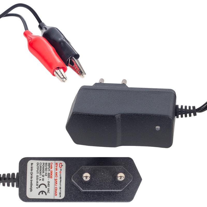 Powermaster 12V-1A Akü Şarj Adaptörü