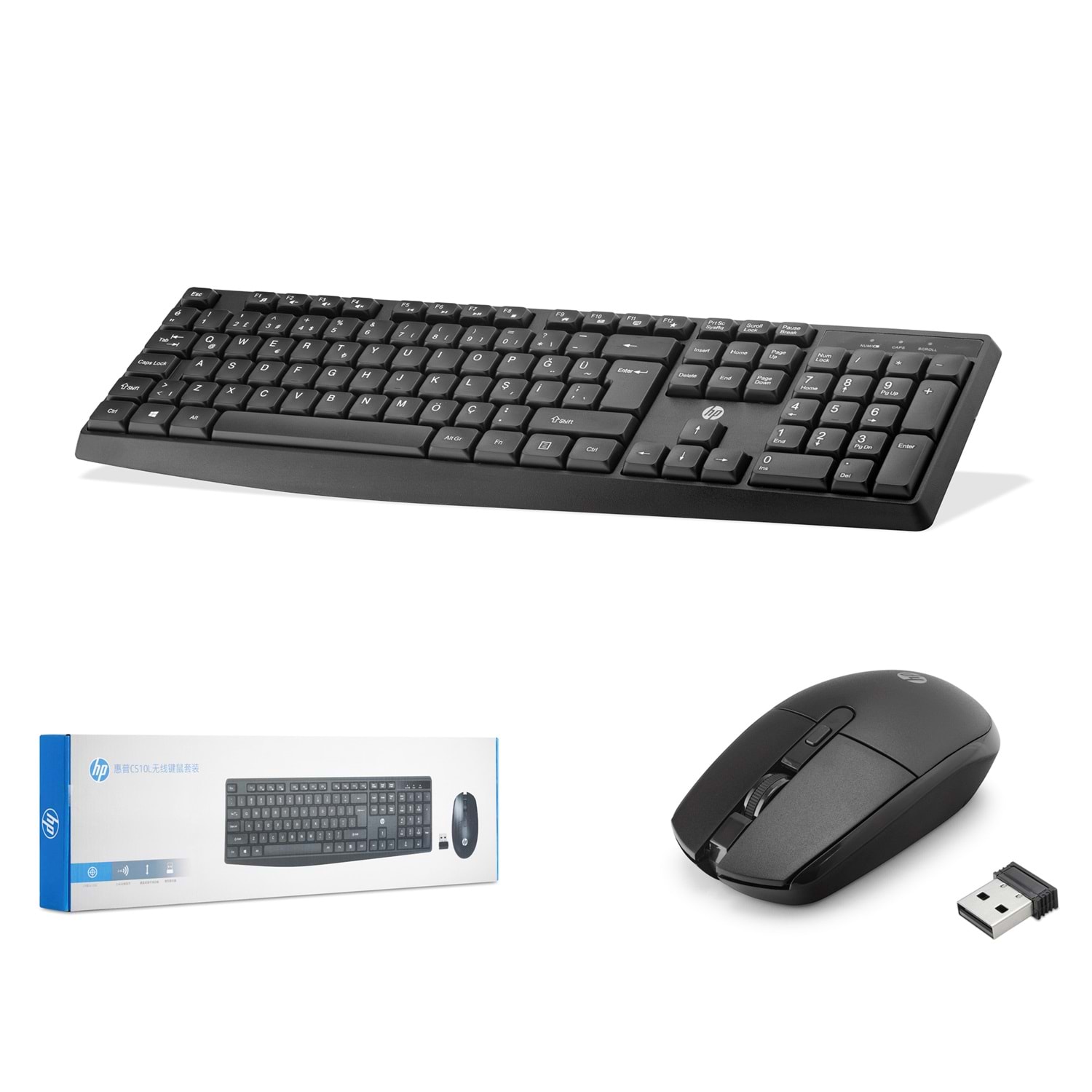 HP 6NY40PA CS10L Kablosuz Klavye Mouse Seti Siyah