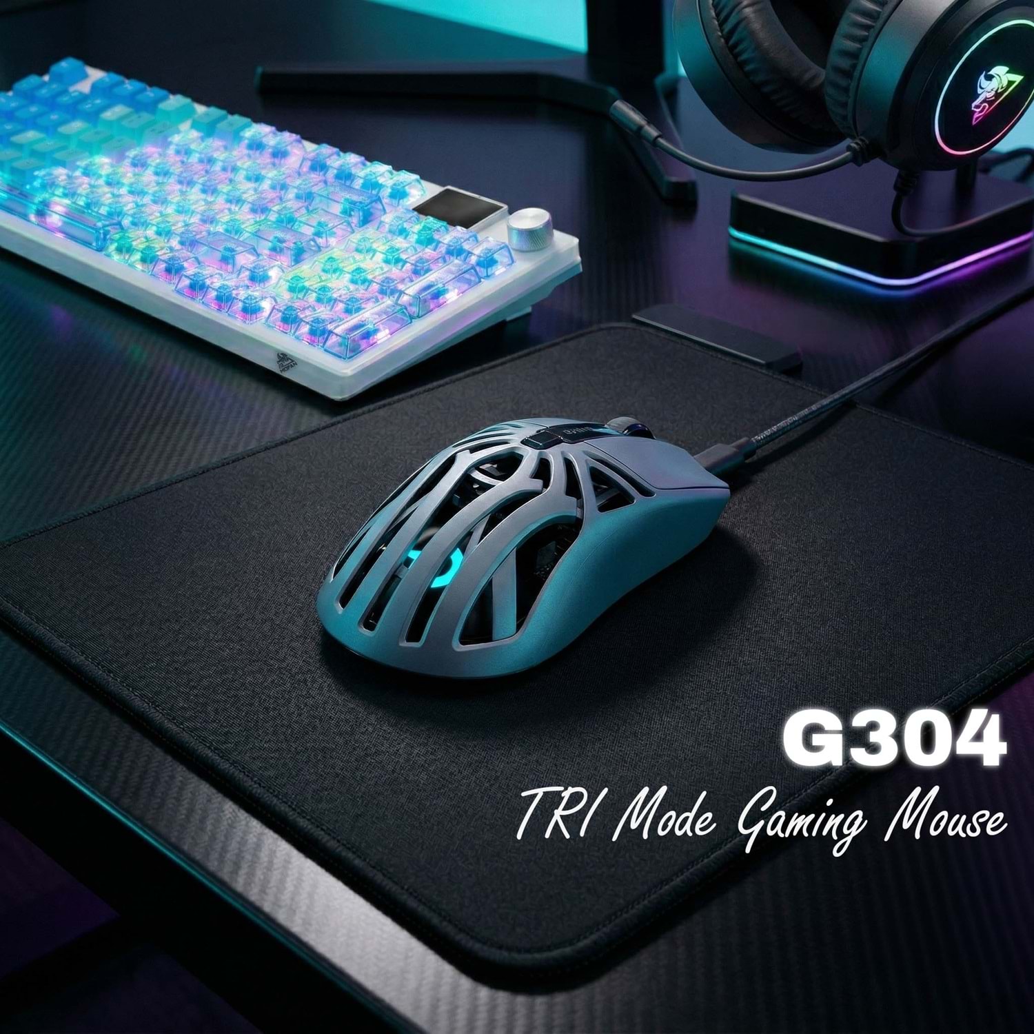 GOOD PRO G304W Tri Mode RGB Gaming Hafif Mouse 10000 DPI Beyaz
