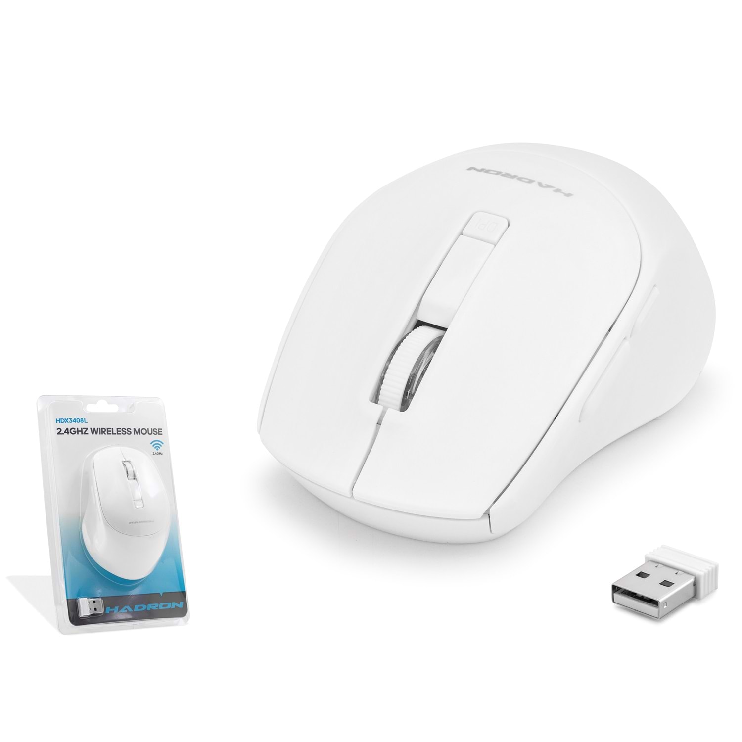 HADRON HDX3408L Kablosuz Mouse 2.4 GHz 1600 DPI Beyaz