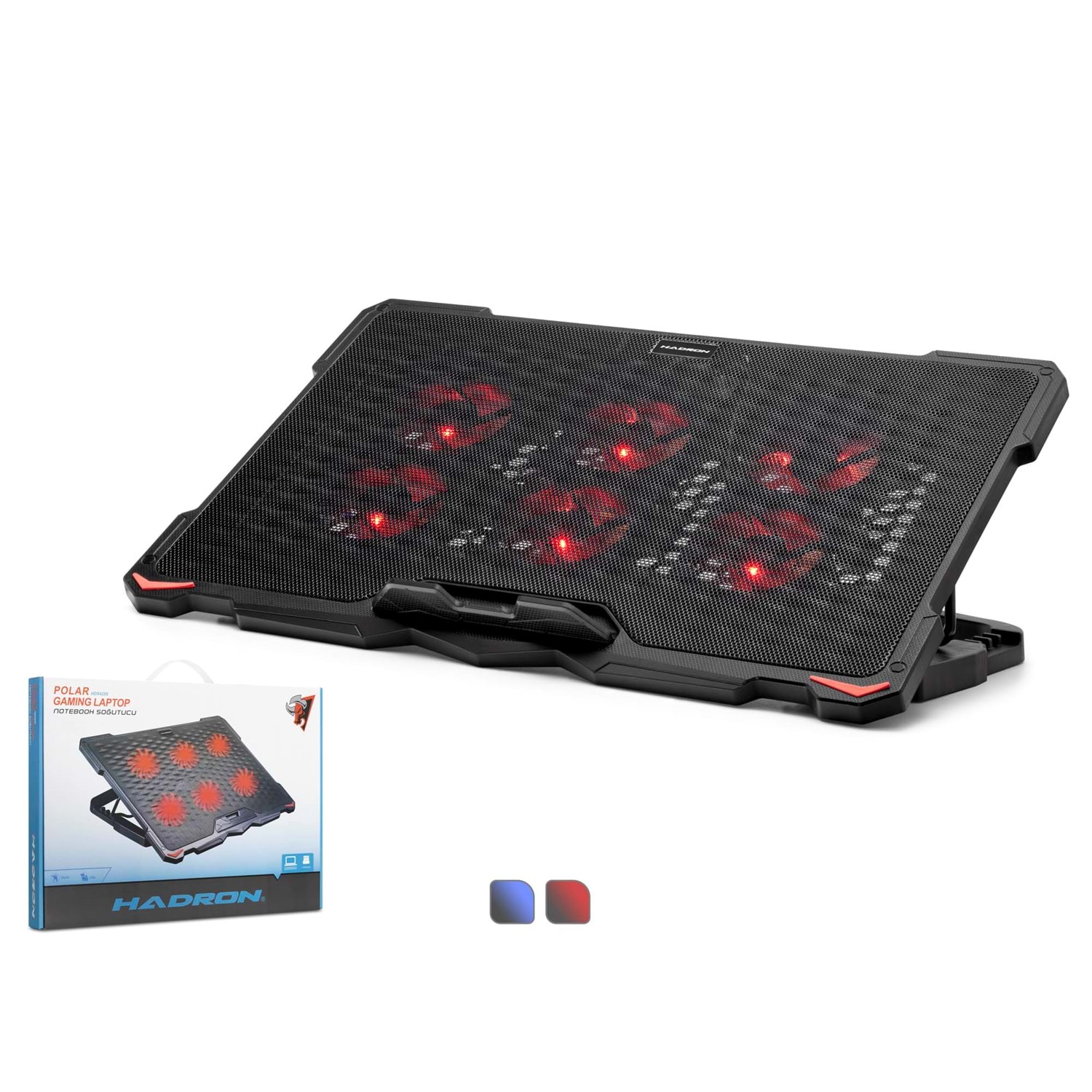 HADRON HDX4255 Polar Serisi Laptop Soğutucu 6 Fanlı LED 15.6-17.3 İnç Siyah
