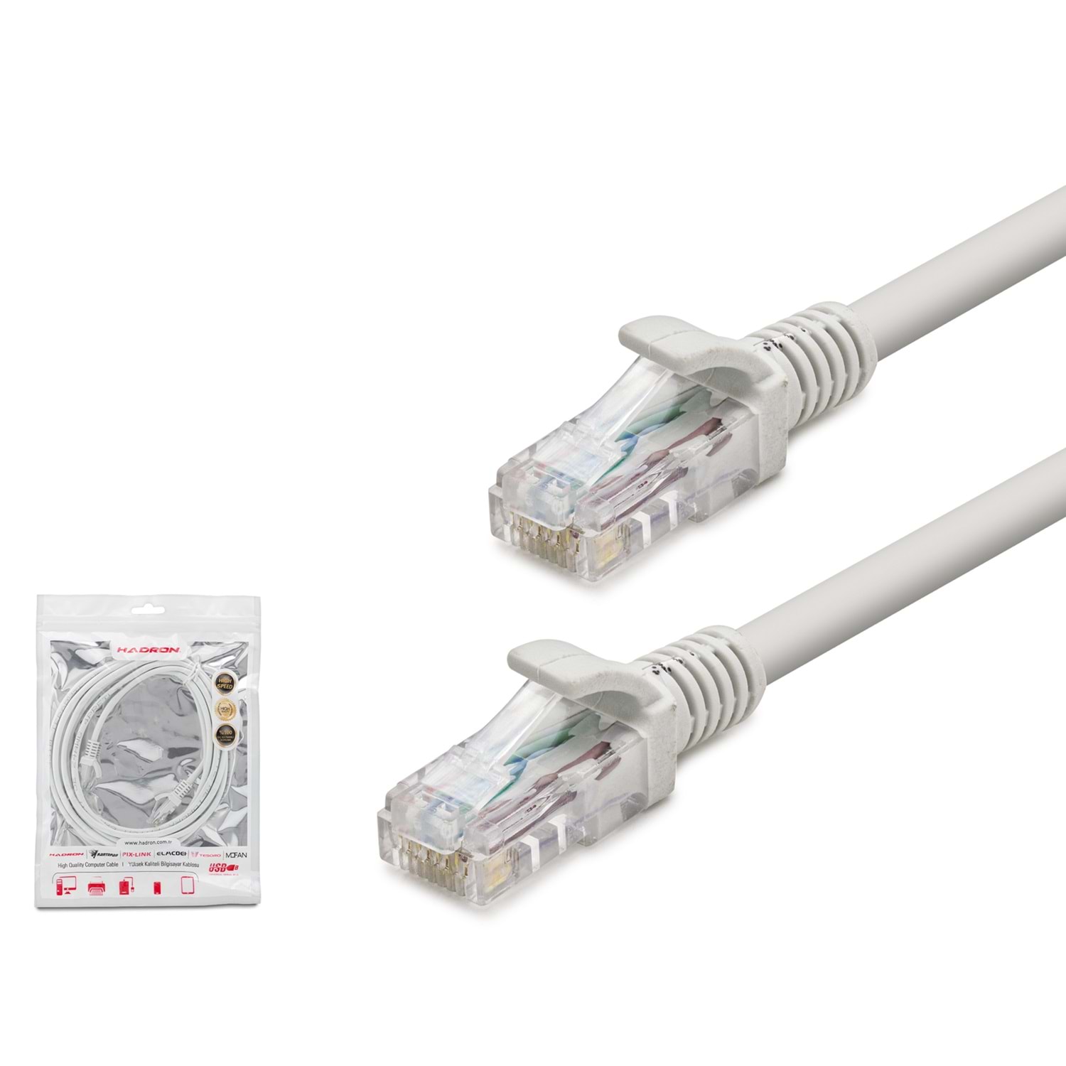 HADRON HDX5061 Cat5 Ethernet Patch Kablosu 100 Mbps 100 MHz 35 m Beyaz
