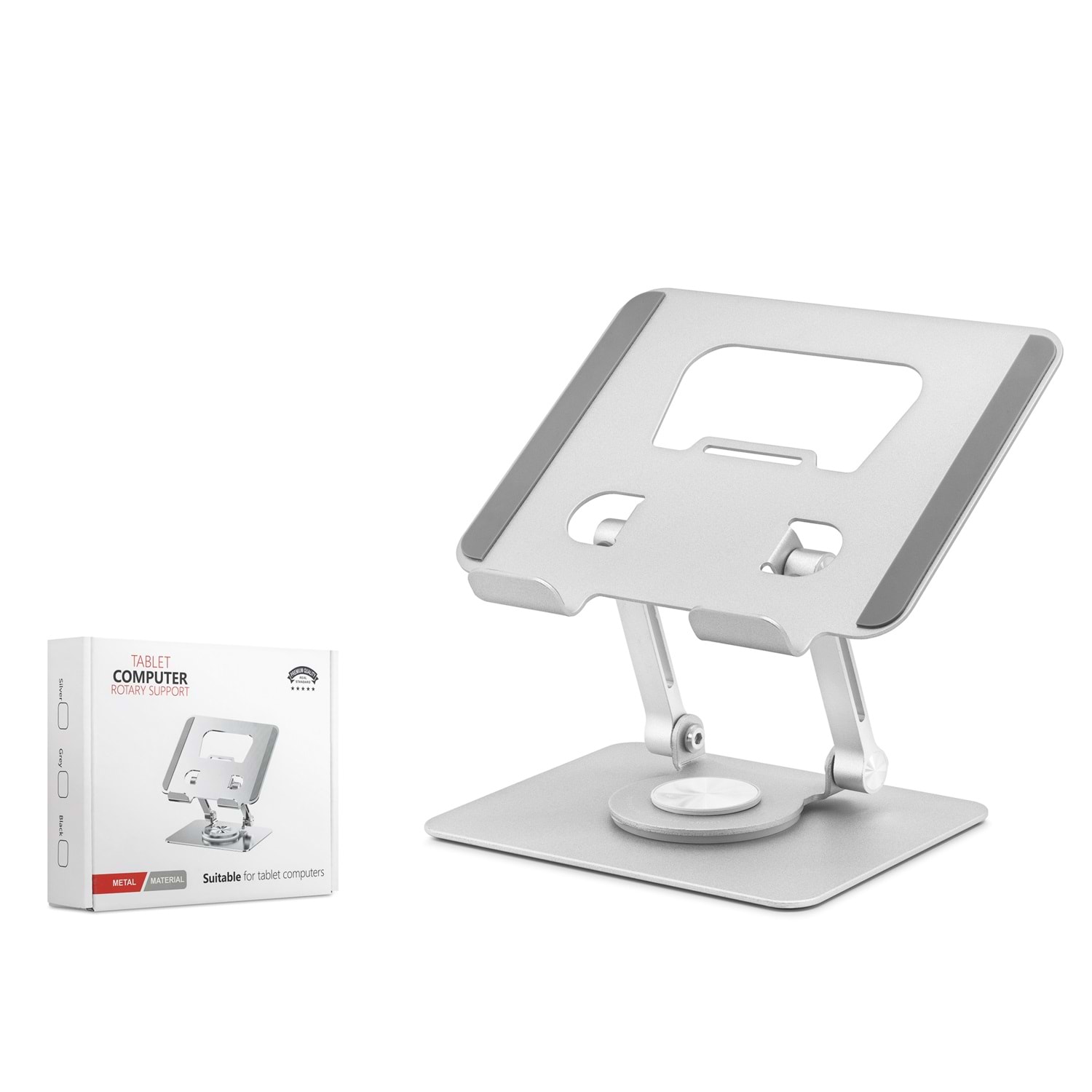 HADRON HDX8020 Laptop ve Tablet Standı 360° Döner Metal 4-13 İnç Gri