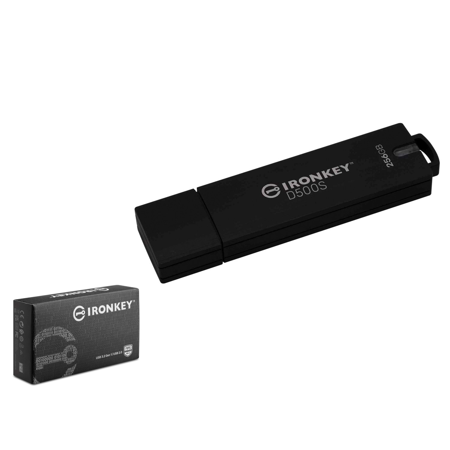 KINGSTON IKD500S 256 GB USB 3.2 Gen 1 IronKey D500S Flash Bellek Siyah