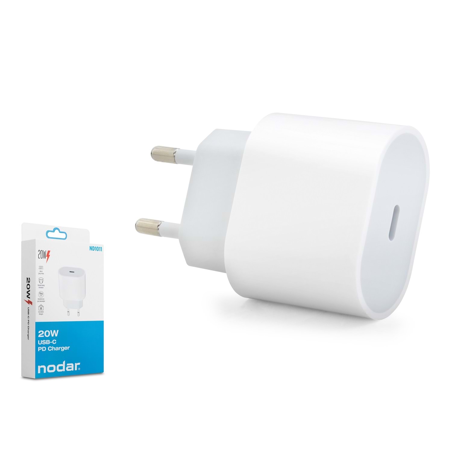 Kruxon ND1011 Type-C PD Hızlı Şarj Adaptörü 20W Beyaz