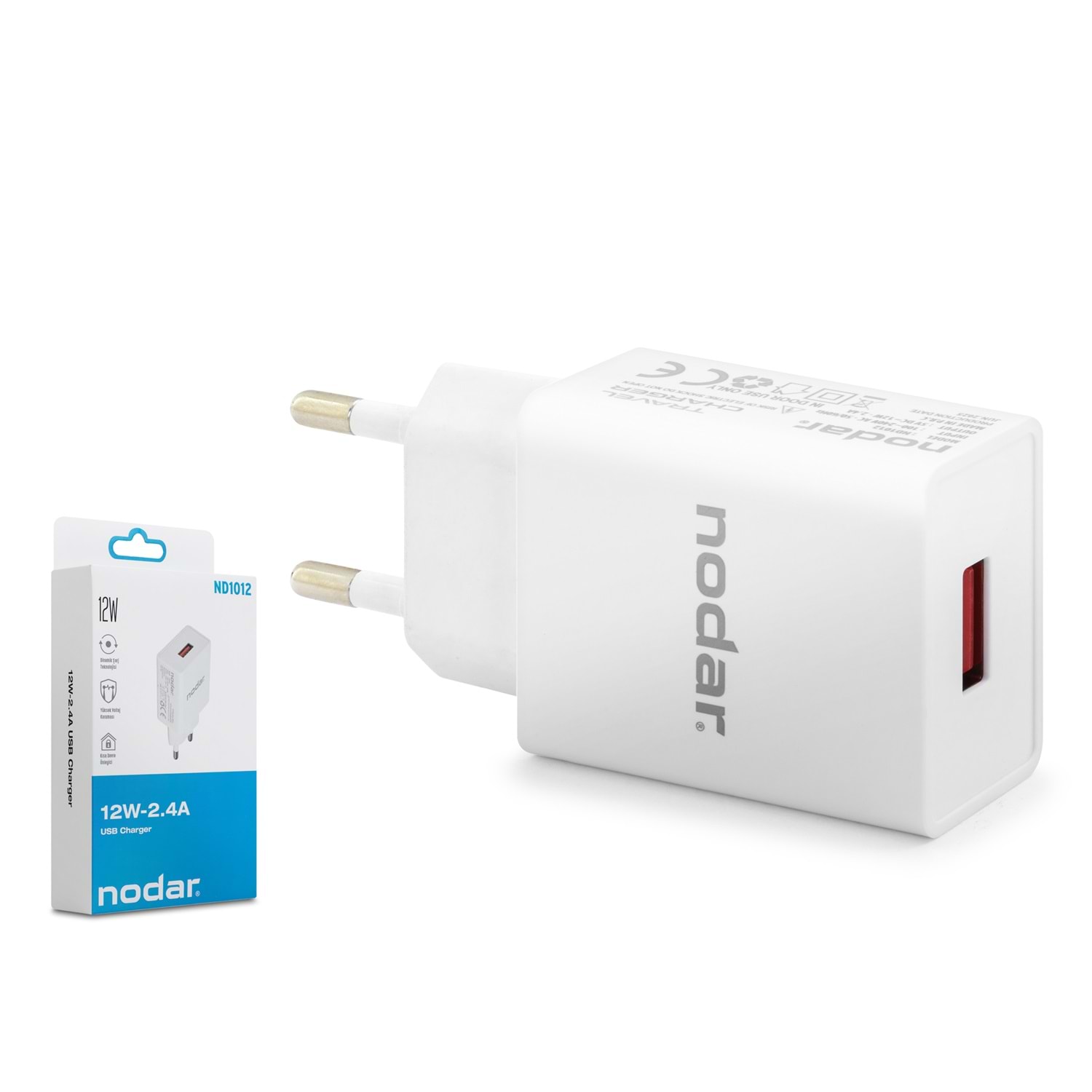 Kruxon ND1012 USB Hızlı Şarj Adaptörü 12W 2.4A Beyaz