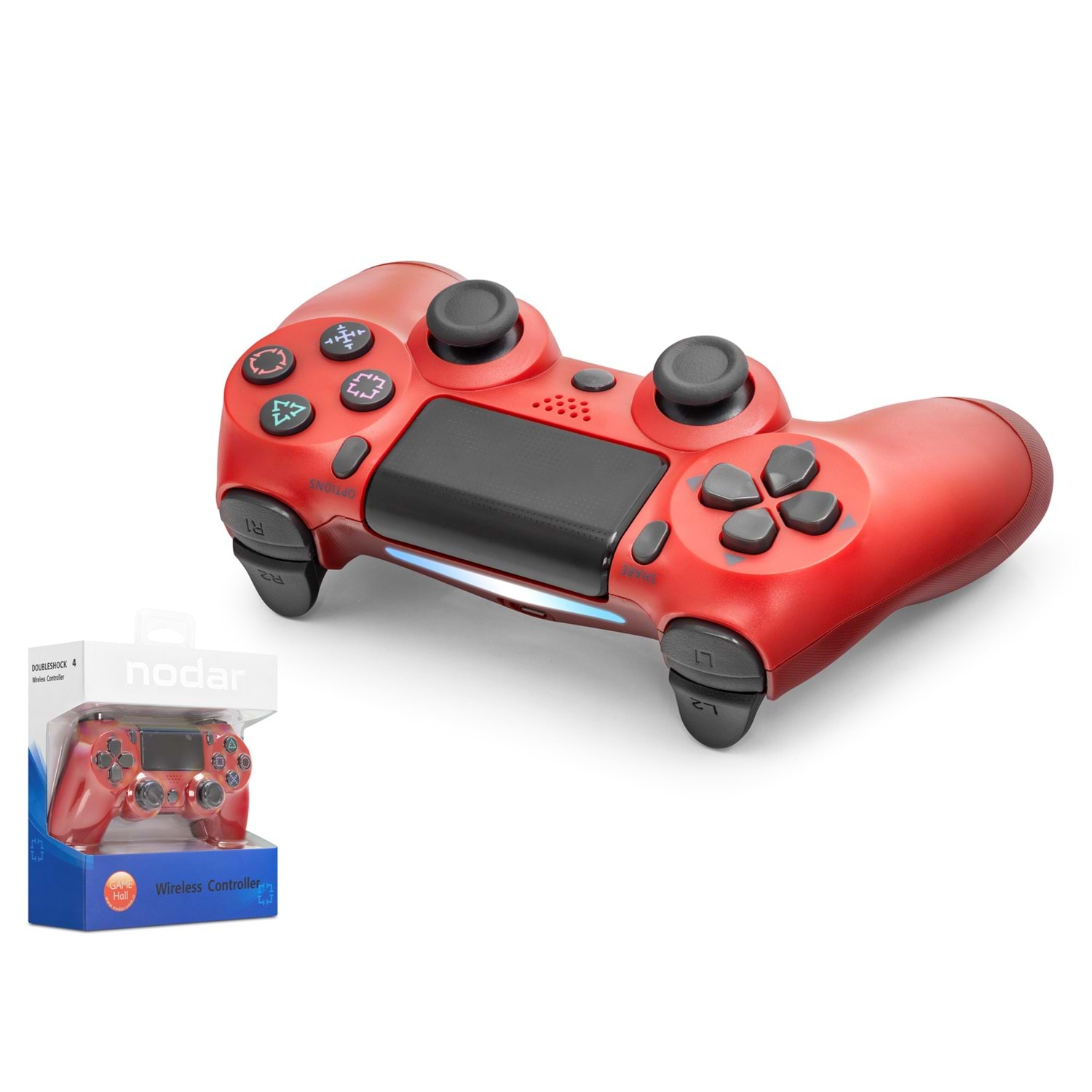 Kruxon ND400B Bluetooth GamePad Oyun Kolu PS4 Uyumlu DoubleShock 4 Kırmızı