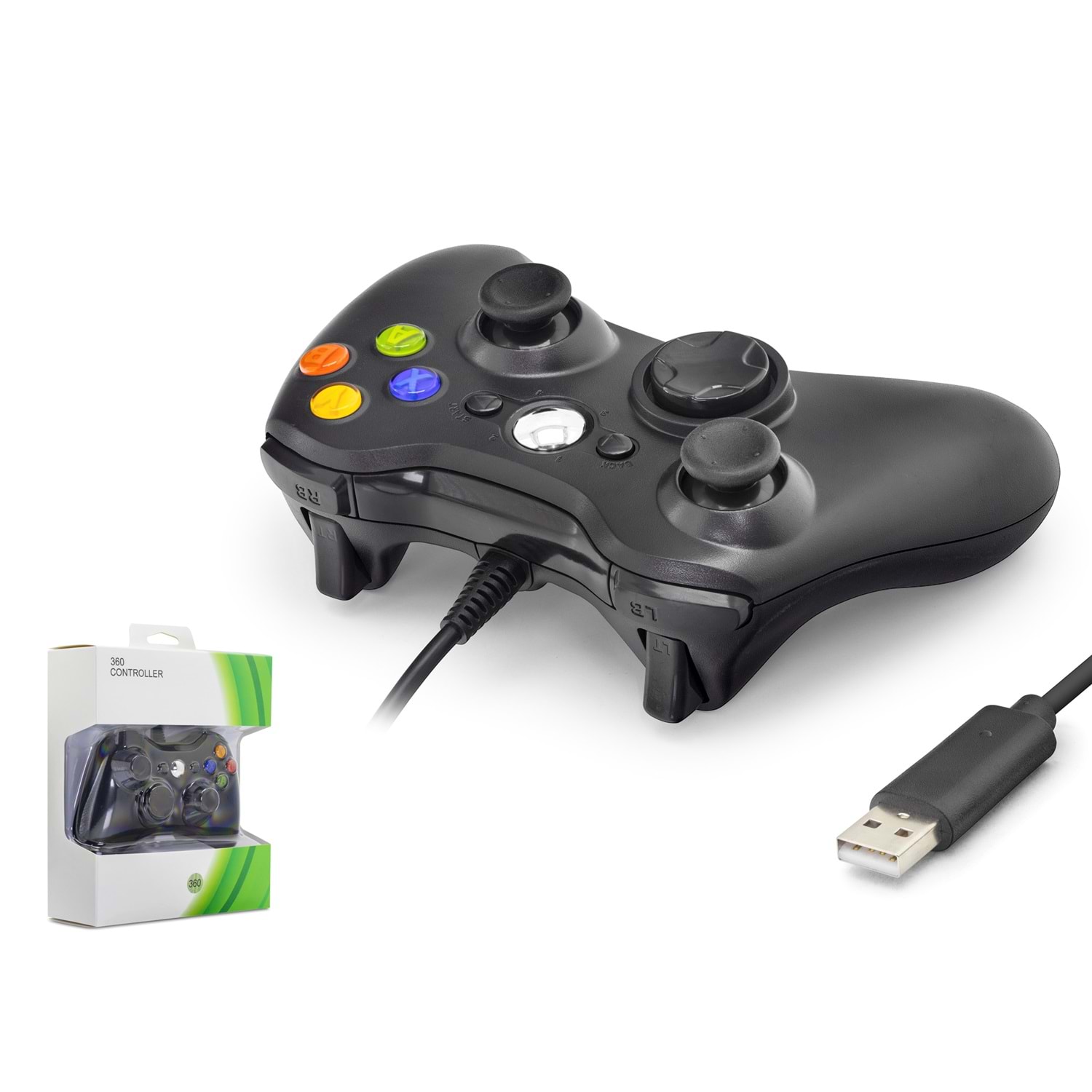 Kruxon ND506B PC Xbox 360 Uyumlu Kablolu GamePad Oyun Kolu Siyah