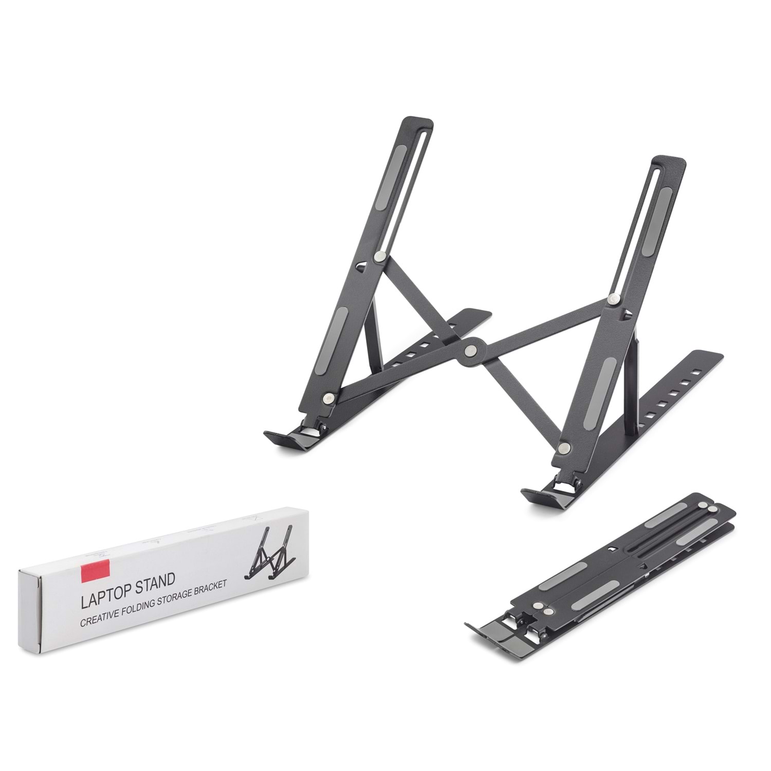 Kruxon ND8031 Ayarlanabilir Katlanabilir Tablet ve Laptop Standı Metal Siyah