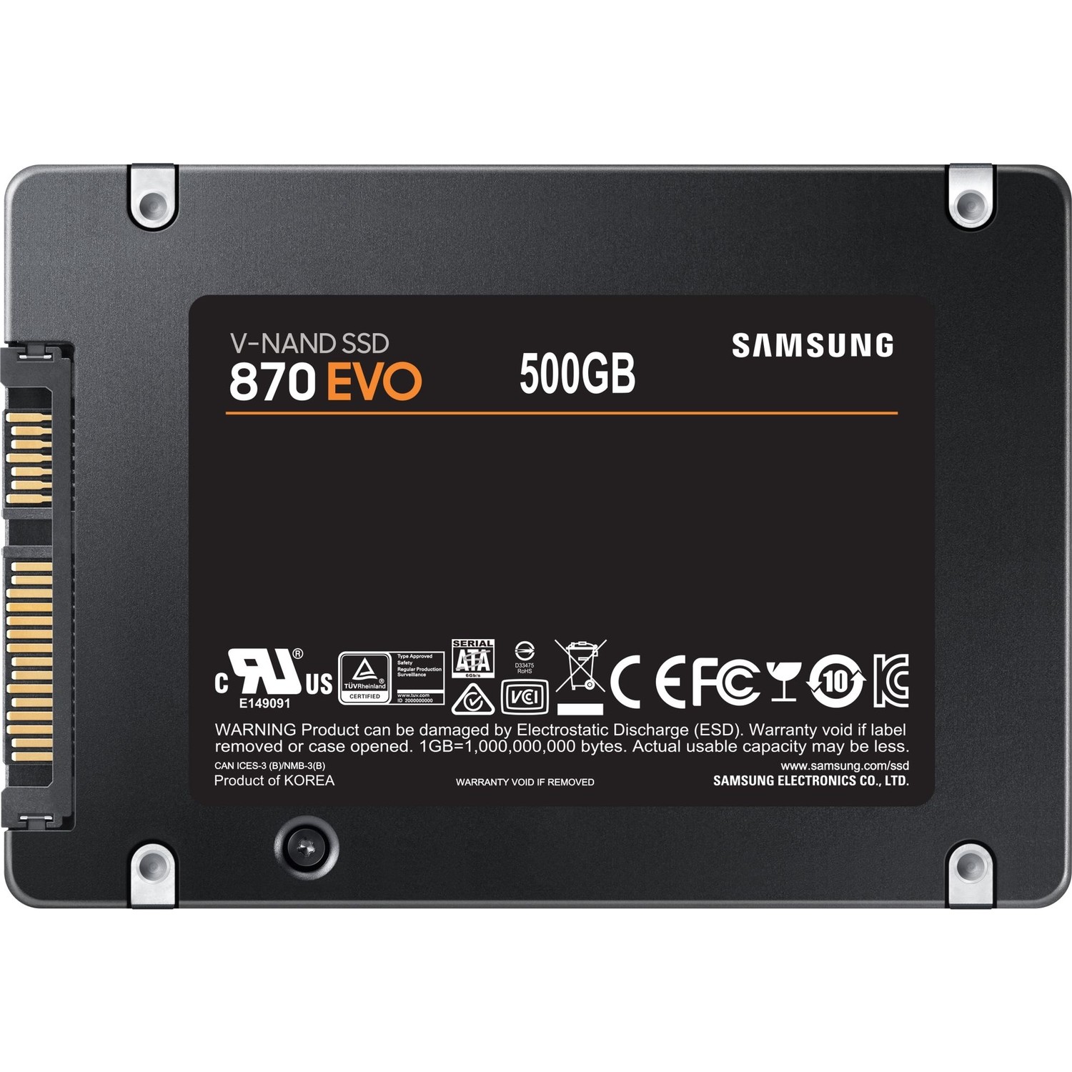 SAMSUNG 870 EVO 500GB 560/530MB/s 2.5" SATA3 SSD MZ-77E500B/KR