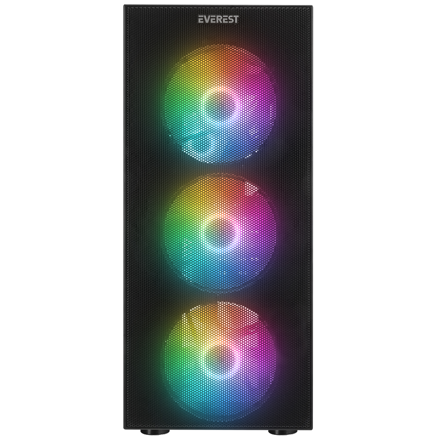 EVEREST FACED V1 MESH PSU YOK 4x12CM RGB FAN ATX TEMPERED GLASS 2xUSB2.0/1xUSB3.0 SİYAH MID TOWER GAMİNG KASA