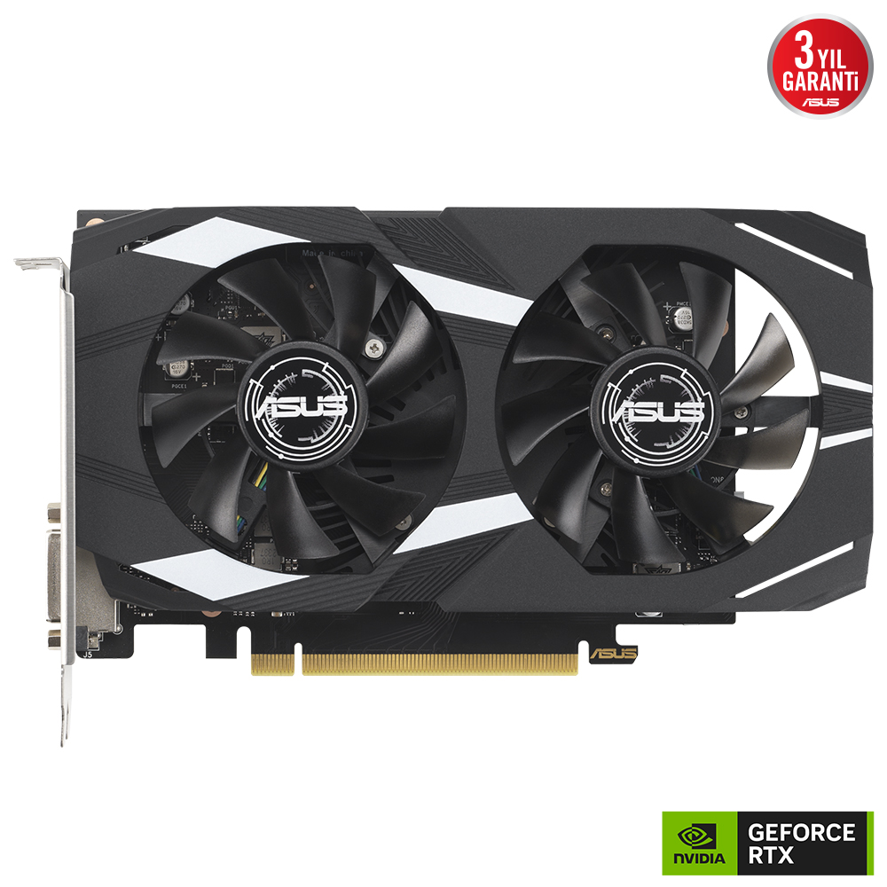 Asus Dual GeForce RTX 3050 OC DUAL-RTX3050-O6G NVIDIA 6GB GDDR6 96Bit DX12 Gaming Ekran Kartı