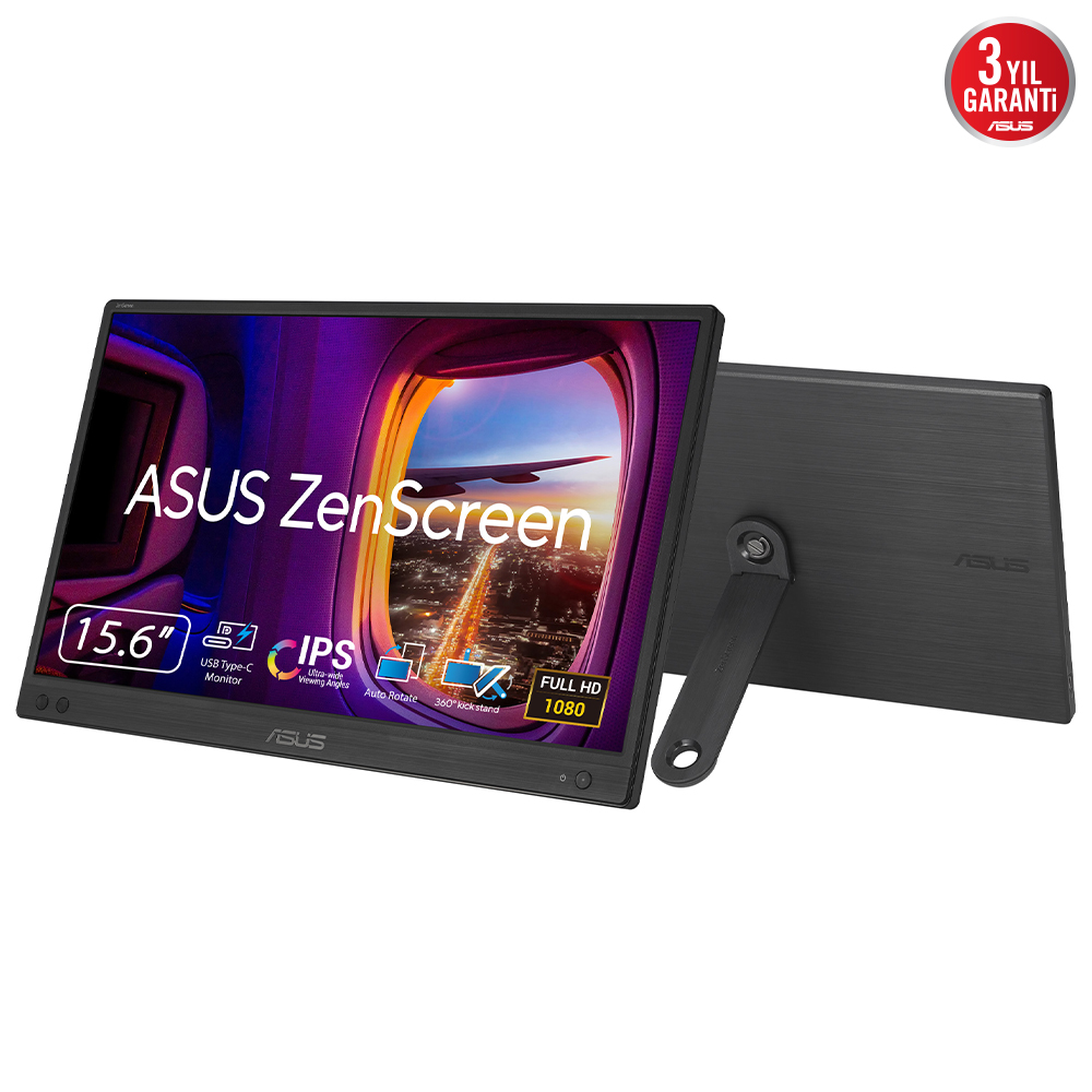 ASUS ZENSCREEN MB166CR 15.6" 5MS 1920x1080 USB TYPE-C TAŞINABİLİR IPS LED MONITOR