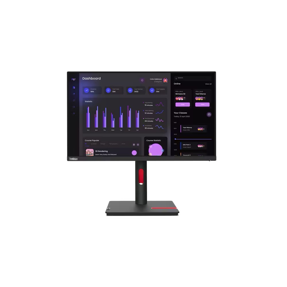 23.8 LENOVO T24i-30 63CFMATXTK IPS FHD 4MS 60HZ HDMI+DP+VGA VESA PİVOT