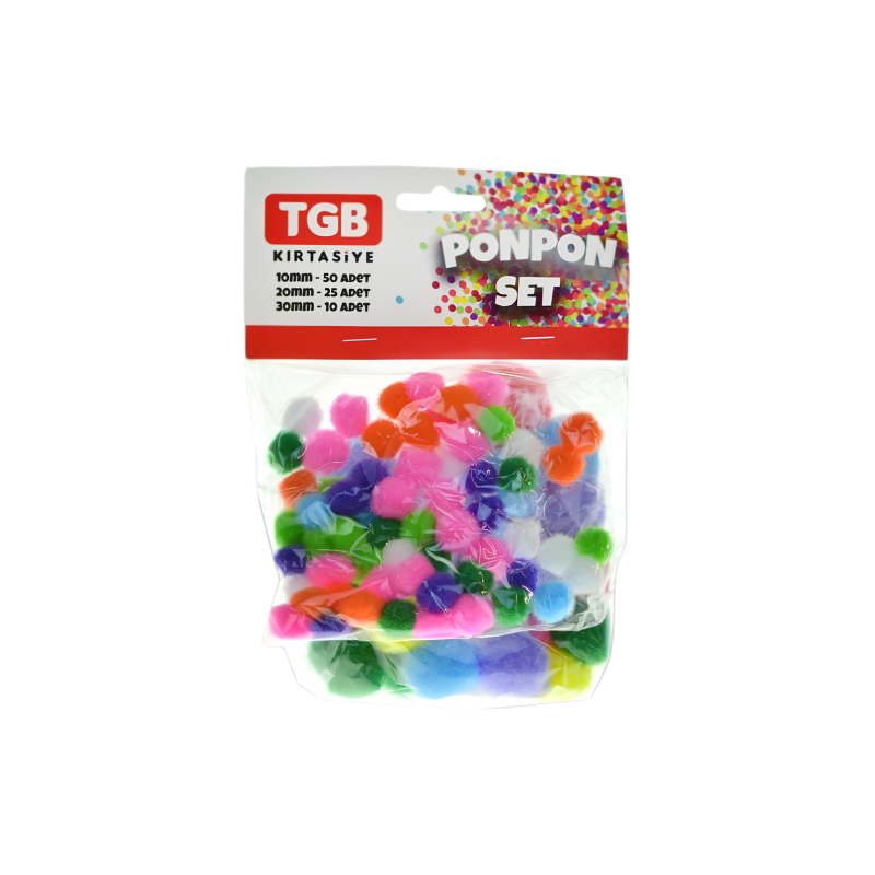 TGB-2815 3'LÜ SET DÜZ PONPON 12'Lİ