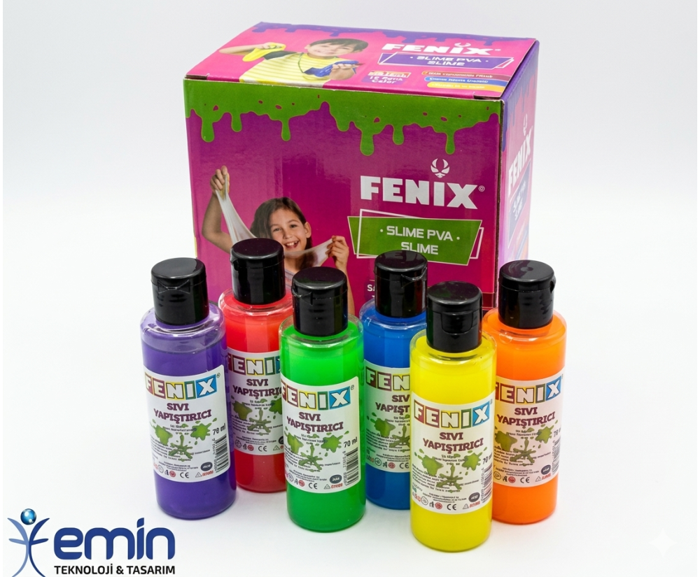 FENİX LK01 SLİME YAPIŞTIRICI 70ML 12Lİ RENKLİ*24