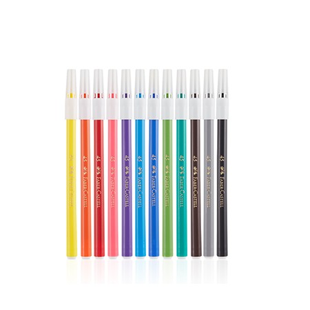 FABER CASTELL 12 RENK YIKANABİLİR KEÇELİ KALEM 12'Lİ PK.