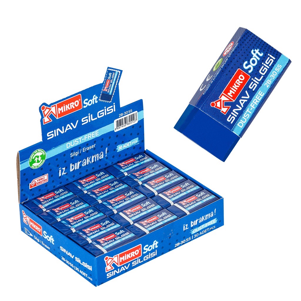 MİKRO 2B-30SS SOFT SINAV SİLGİSİ 30'LU*50