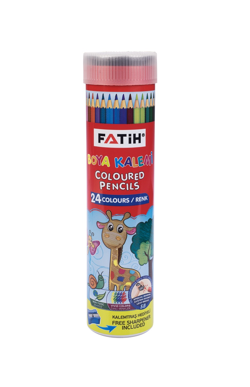 FATİH 33224 KURU BOYA 24 RENK METAL TÜP