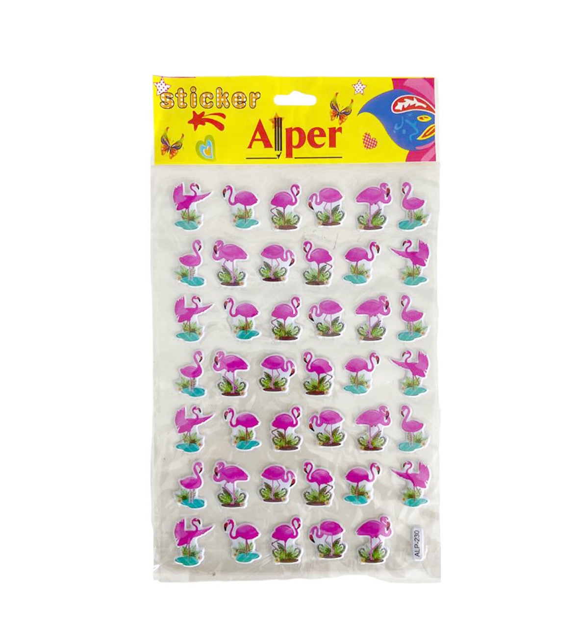 ALPER ALP230 FLAMİNGO BÜYÜK STİCKER 12'Lİ