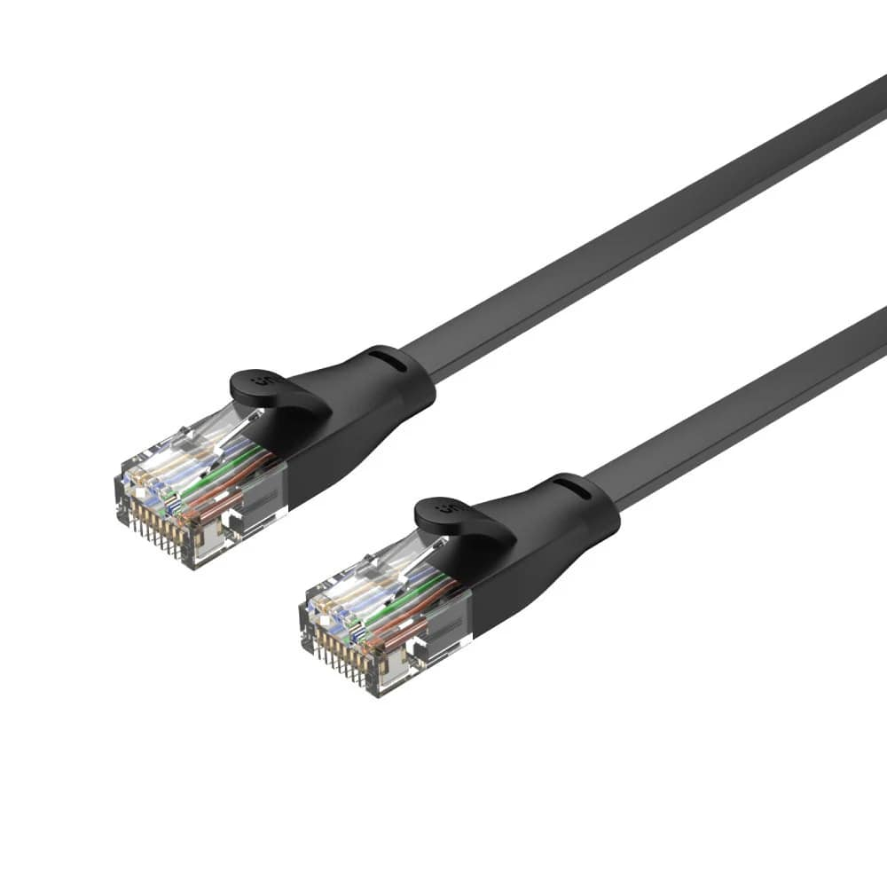 UNITEK CAT6 PATCH KABLO 20MT FLAT 1GBPS, SİYAH (C1815GBK)