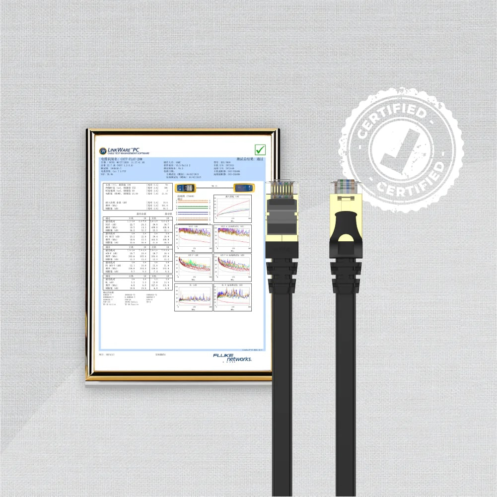UNITEK CAT7 PATCH KABLO 1MT FLAT 10GBPS (C1897BK-1M)