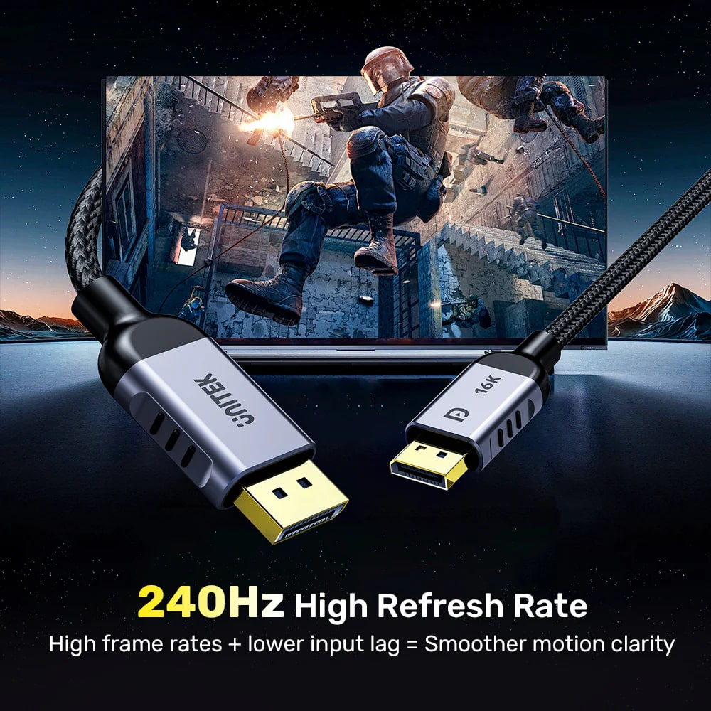 UNITEK DISPLAY PORT 2.1 %100 BAKIR 1.5MT 16K&60Hz (C1626GY01-1.5M)