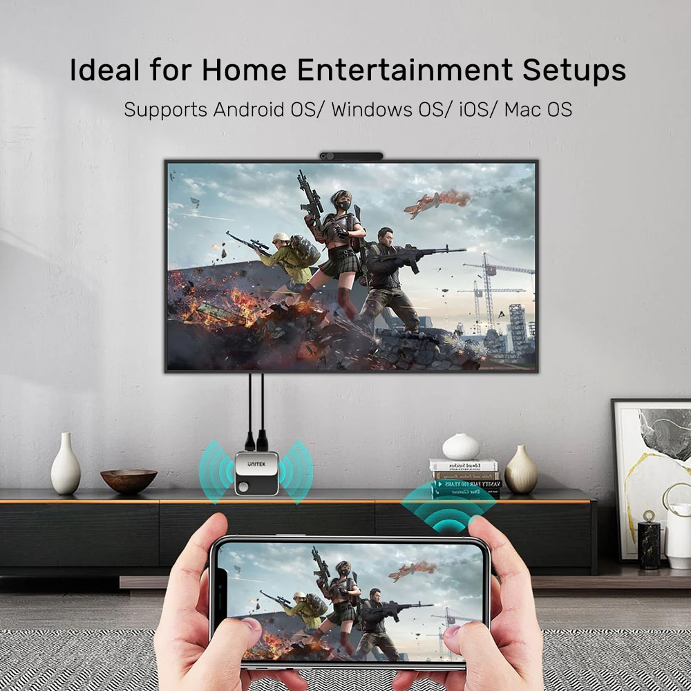 UNITEK WIRELESS 4K&60Hz KABLOSUZ GÖRÜNTÜ AKTARICI (V1162B01)