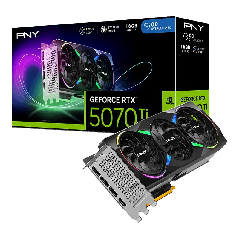 PNY RTX 5070 Ti OC ARGB Siyah Ekran Kartı (VCG5070T16TFXXPB1-O)
