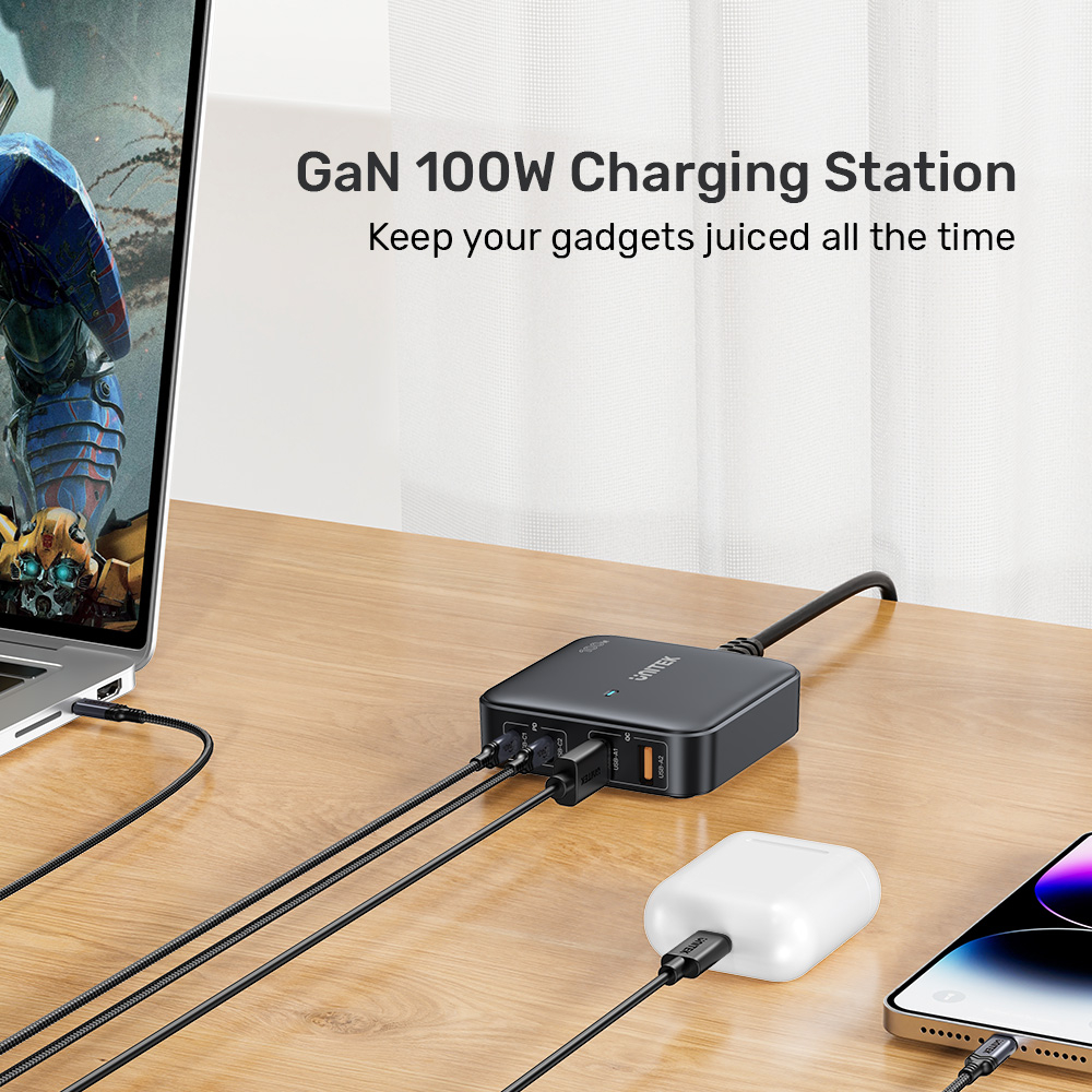 Unitek 100W Masaüstü Şarj İstasyonu Siyah (P1229ABK)