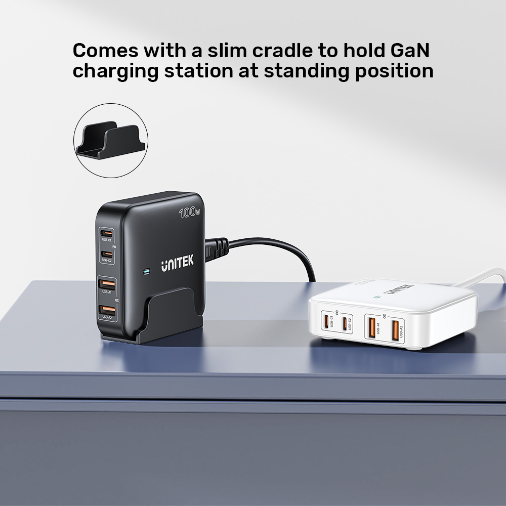 Unitek 100W Masaüstü GAN Şarjİstasyon Beyaz (P1229AWH)