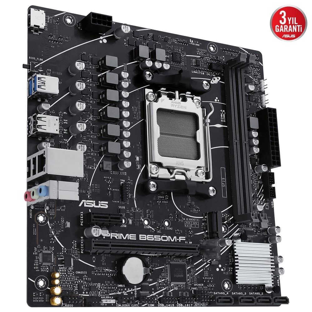 ASUS PRIME B650M-F DDR5 7200+(OC) HDMI M.2 AM5 MB