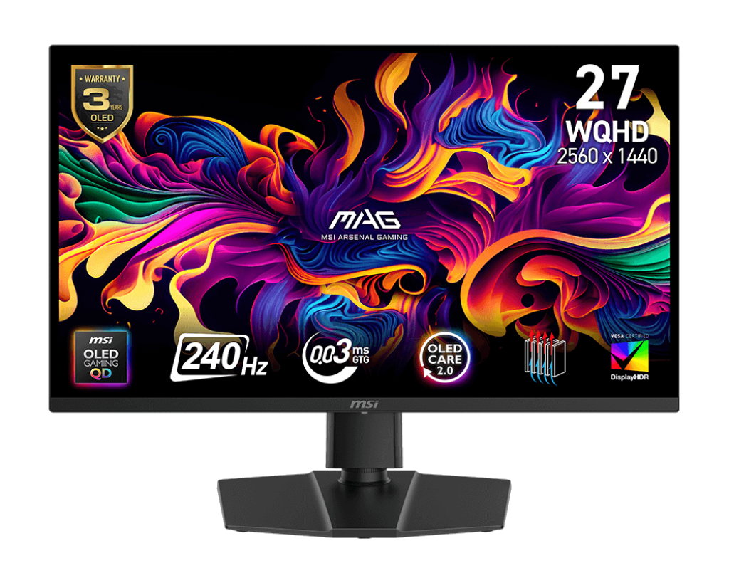 26.5 MSI MAG 273QP QD-OLED X24 0.03MS 240HZ ADAPTIVE SYNC 2K WQHG GAMING