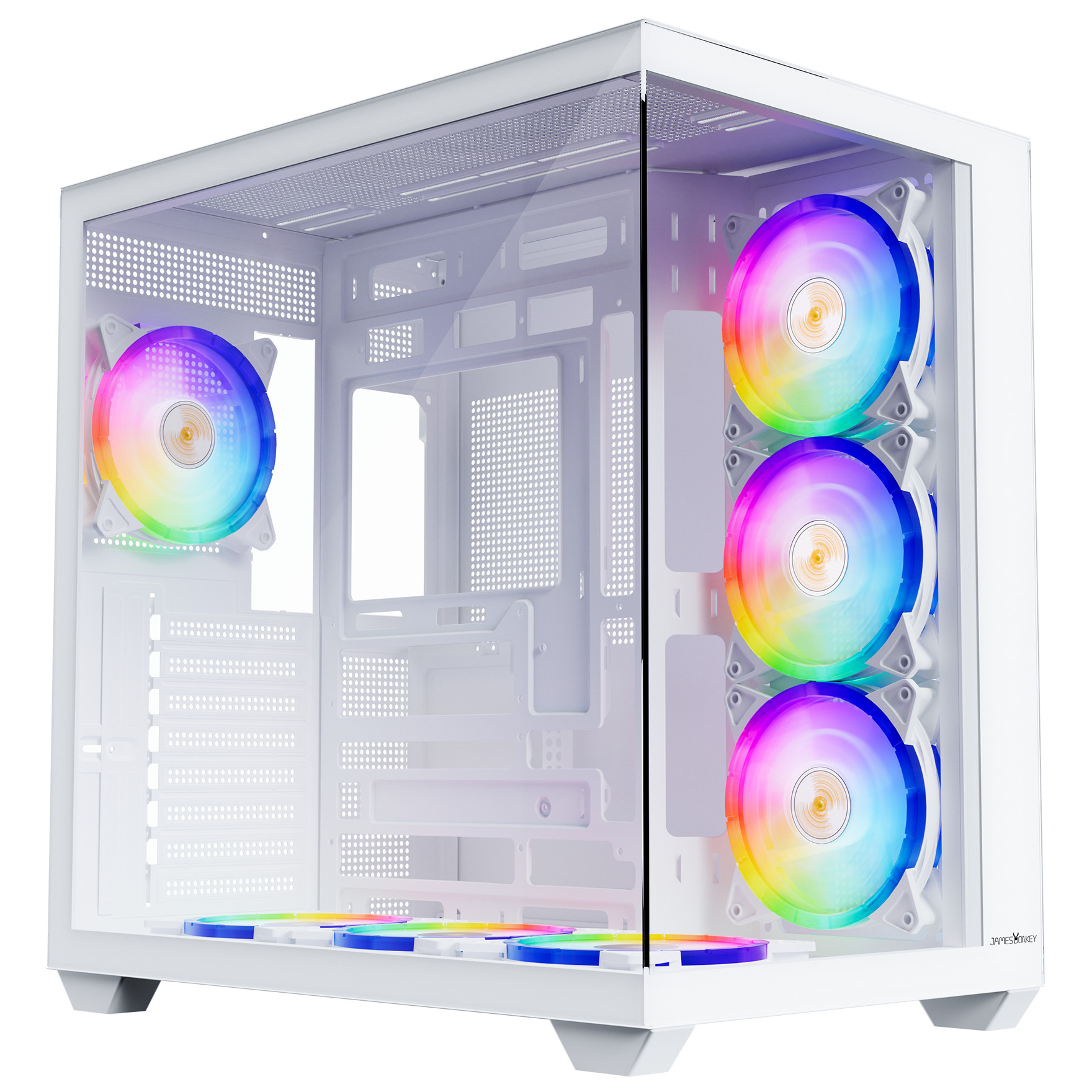 JAMES DONKEY STARK S801 7X ARGB 650W GAMING CASE WHITE