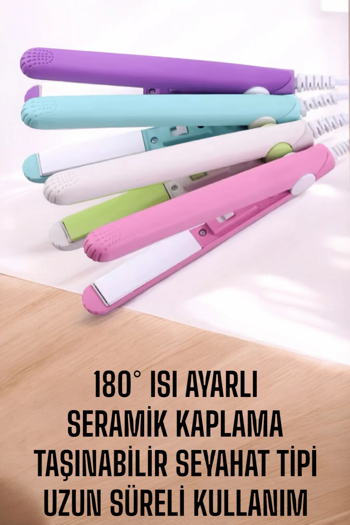 180°C Isı ve Uzun Süre Kalıcı Düzlük Sağlayan Mini Saç Düzleştirici