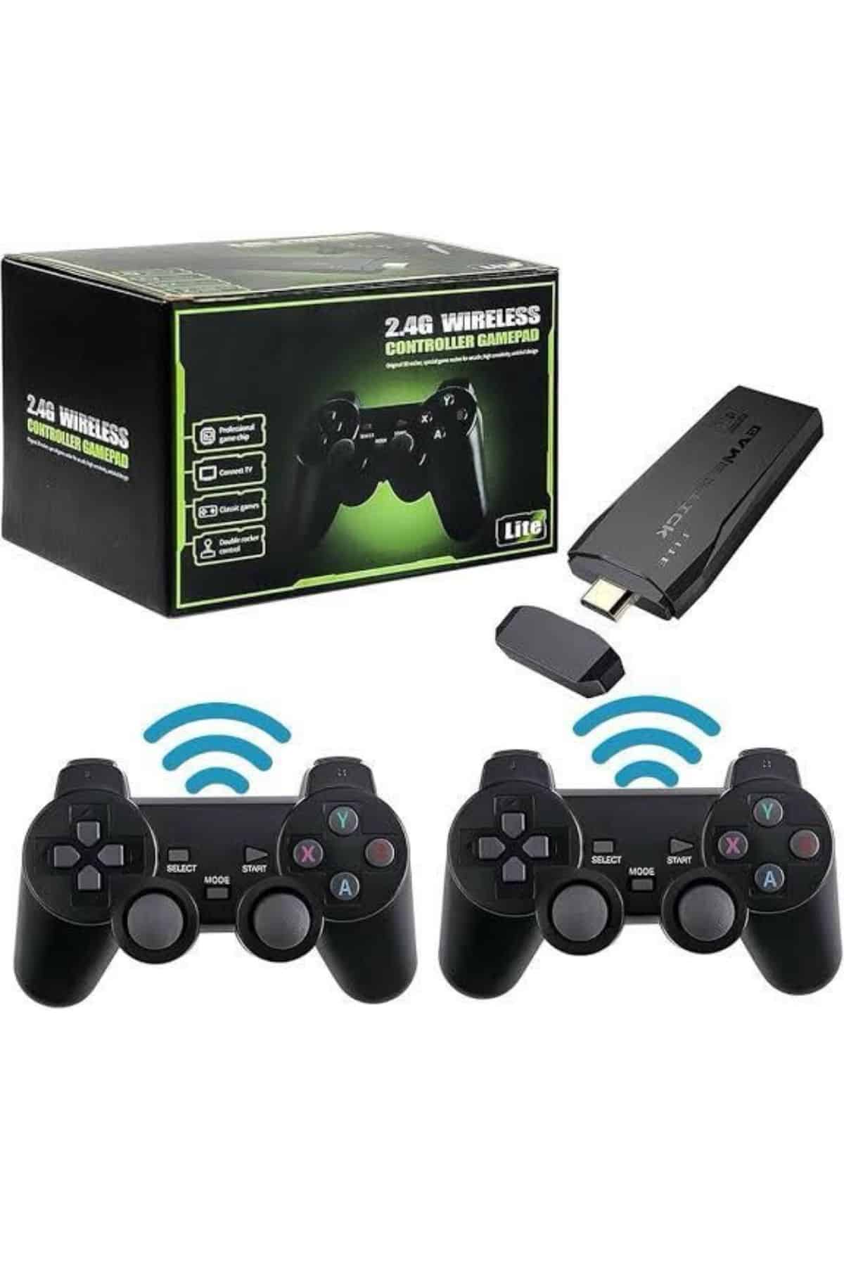 2 Kollu Kablosuz 2.4G Retro Oyunlar 4k Game Stick 3500 Oyun Atari